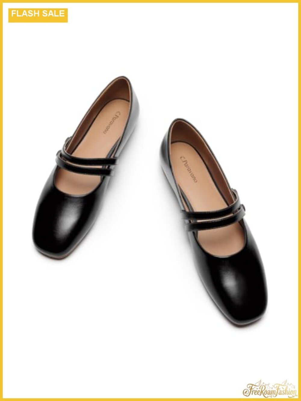 Mary Jane Flats Genuine Leather Square Toe Dress Shoes Comfortable